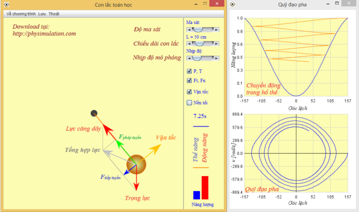 Phần mềm mô phỏng "Con lắc đơn"