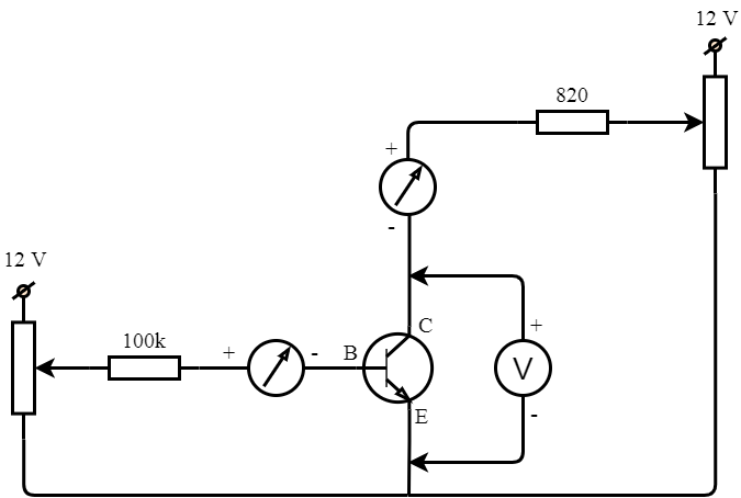 Sơ đồ mạch khảo sát transistor