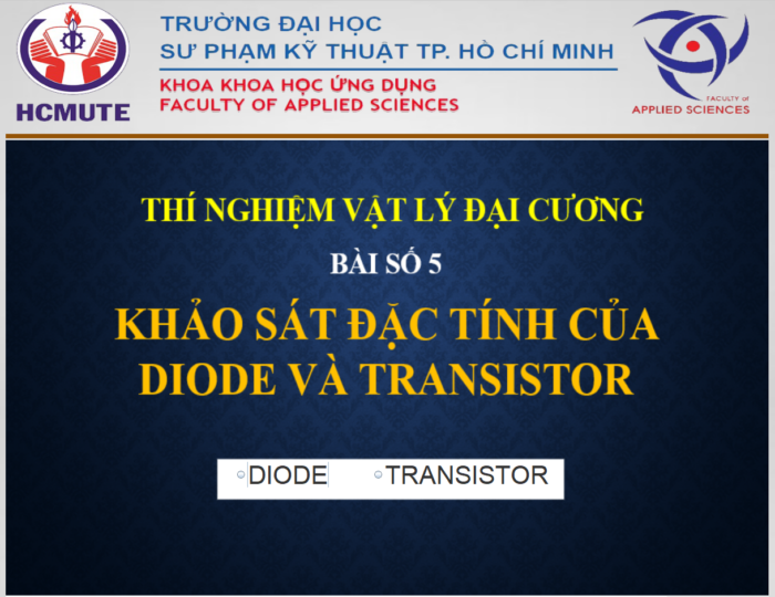 Giao diện chương trình khảo sát diode và transistor